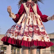 全款原创爆米花洛丽塔洋装日常op甜美秋冬季长袖lolita可爱连衣裙