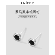 925纯银罗马数字耳钉女养耳洞，镀18k金色，高级感耳环轻奢耳饰小耳环