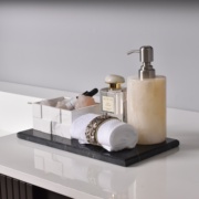 白玉洗手液瓶卫浴套组样板房浴室台面组合大理石按压瓶晶石扩香