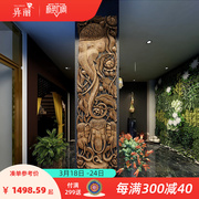 泰国木雕挂件实木雕花板客厅，背景墙大象壁饰，餐厅中式仿古装饰壁挂