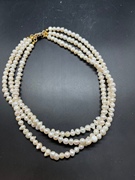 三层淡水珍珠短款项链珠光，挺好的不规则，巴洛克两种戴法长度45厘米