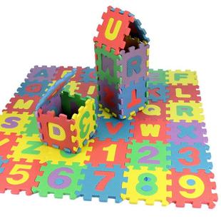 36片套装数字字母儿童拼图，泡沫地垫卧室拼接海绵，塑料爬行地板垫子