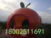 大型玻璃钢橘子雕塑橙子，西红柿水果造型屋小房子，模型景区装饰摆件