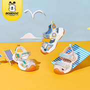 巴布豆童鞋凉鞋2023夏季儿童男童女童包头宝宝软底防滑沙滩鞋防踢