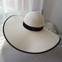 韩国草帽出游度假沙滩，大檐夏海边(夏海边)