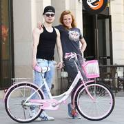 通勤自行车女轻便老式复古单车普通28寸成年成人大学生男淑女