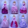 正版芭芘娃衣迪士尼皇室，公主裙粉紫系列换装心怡娃娃女孩生日礼物