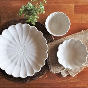 日本casa陶瓷菊皿哑光花，轮盘小兵盘深盘饭碗汤碗拉面餐具套装