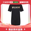 香港直邮Msgm女士T恤黑色长款徽标休闲日常百搭柔软时尚宽松