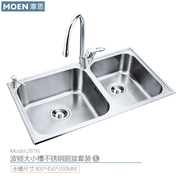 摩恩水槽双槽套餐304不锈钢厨房洗菜盆洗碗池水池SK32921 28106SL