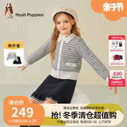 暇步士童装儿童针织套装2023冬季女童小香风毛衣短裙两件套