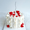 红色爱心蛋糕装饰插件情侣love表白心形摆件曲线蜡烛蛋糕纸杯装扮