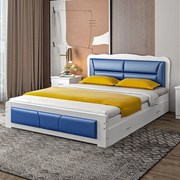 实木床1.8m软包床1m现代双人实木单人床1.5米双人床主卧儿童床