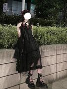 夏季女装2024高档套装，新中式国风禅意黑色，吊带连衣裙子女夏季