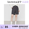 iammix27秋冬西装短裤女宽松灰色，简约ol百搭高腰，显瘦直筒五分裤女