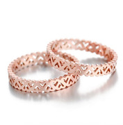 韩版爱心戒指女钛钢，镀14k玫瑰金尾戒指环
