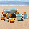 儿童海边沙滩车玩具套装决明子，宝宝拖车海滩，挖沙铲子玩沙子桶工具