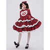 MEME原创设计 日系昭和复古小众裙子 Lolita红色圣诞可爱连衣裙女