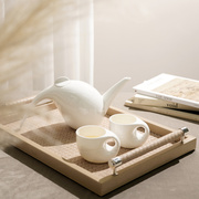 现代简约田园骨瓷茶壶茶杯套装下午茶杯碟咖啡杯茶具摆件家用陶瓷