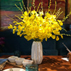 餐桌上的花放的装饰花卉高档跳舞兰仿真花高品质干花带花瓶套装