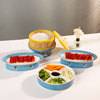 新中式创意明档餐具彩色陶瓷烤鸭盘加热保温餐具特色北京烤鸭平盘