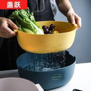 双层洗菜盆沥水篮子厨房菜，神器水果盘收纳筐，蔬菜漏水滤水篮