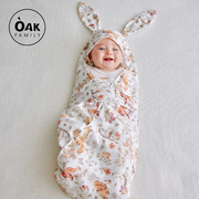 oakfamily新生儿包被春夏季竹棉纱布抱被宝宝抱毯婴儿包裹襁褓