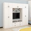 现代简约实木衣柜电视柜一体简易白色卧室组装家具组合木质柜