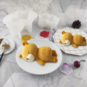 网红趴趴熊硅胶(熊硅胶，)模具食品级卡通冰淇淋小熊，蛋包饭睡熊慕斯蛋糕模具