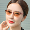 变色眼镜女款士防蓝光辐射大半框细致有度数配近视眼镜平光电脑镜