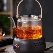 陶瓷电陶炉煮茶壶套装，耐热玻璃蒸煮两用烧水壶，家用电热茶炉煮茶器