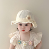 女宝宝帽子春夏季可爱花朵婴儿渔夫帽遮阳防晒女童花边甜美公主帽