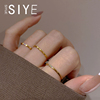 不掉色钛钢极简设计镶钻素圈戒指女时尚个性小众法式复古食指戒