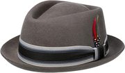 美国产tetson卷边纯羊毛毡帽卷边西部牛仔帽，绅士礼帽爵士帽羽毛帽