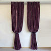纯色浪漫法式复古美式紫色客厅，卧室定制真丝绒窗帘欧式高端大气纱