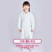 日本ghf儿童连体睡衣女，宝宝冬季加厚款家居服，中大童纯棉长袖如厕