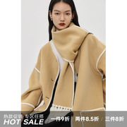 (多件多折)冬季羊绒，混纺双面呢毛呢，外套女中长款大衣