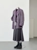 紫色毛呢小众设计感西装外套，秋冬高级感超好看小个子呢子大衣