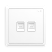 ABB开关插座面板电脑网络插座二位电脑插 远致系列白色插座AO332