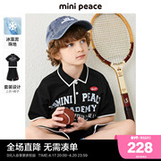 minipeace太平鸟童装男童夏季套装2023帅气英伦风polo衫短裤