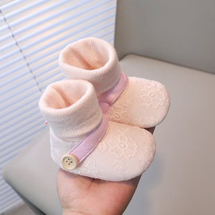 婴儿鞋新生儿鞋袜女宝宝，脚套软底鞋春秋季防掉鞋0-1岁6-8个月9-12