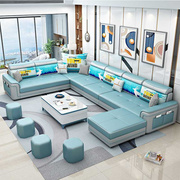 现代简约北欧大小户型，免洗科技布沙发(布沙发)客厅，家用布艺沙发转角组合