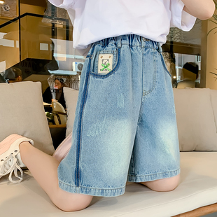 女童牛仔裤夏季2024外穿夏装童装儿童裤，子女大童短裤五分裤薄