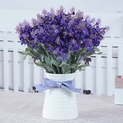 紫色薰衣草假花装饰室内仿真花卉，餐桌客厅摆件，绢花塑料花盆栽花艺