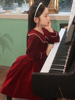 销儿童晚礼服高端女童生日红色公主裙花童婚礼小女孩钢琴合唱演品