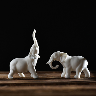创意陶瓷动物大象小摆件家居园艺花盆沙盘DIY微景观造景装饰配件