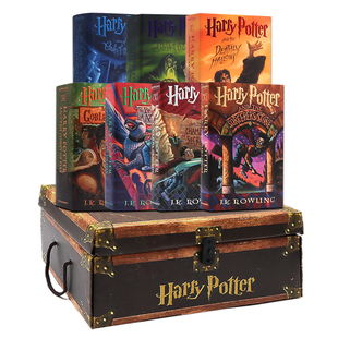 哈利波特书全套纪念珍藏版豪华精装Harry Potter Box set 1-7哈利波特英语原版美国学乐出版J.K.罗琳商务送礼佳品礼盒科幻小说