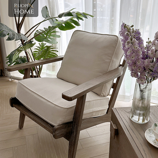 美式法式欧式北美白橡木乡村风格，沙发实木布艺软包沙发椅沙发躺椅