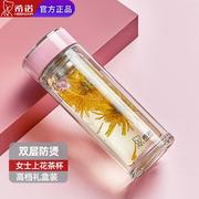 玻璃杯双层泡茶杯可爱便携杯子女士高颜值水杯节日生日礼物