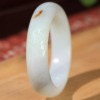 保真墨玉青花镯新疆籽料镯和田玉籽料原石黑白聚水墨卡57圈90.6g